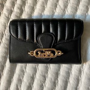 Coach Black Quilted Leather Clutch Wallet